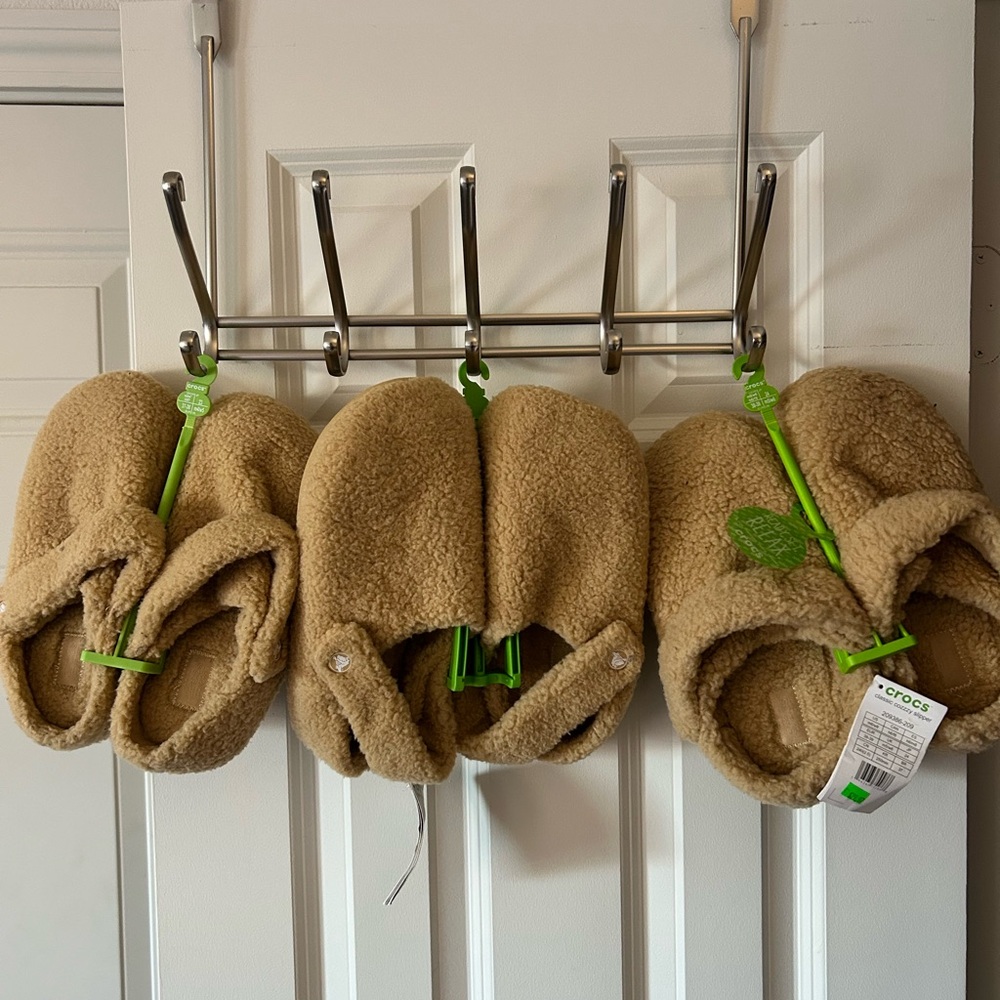 CROCS Tan Fleece Slippers